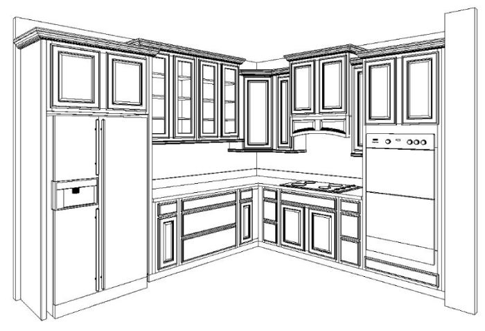 Contoh desain corel lemari kitchen set