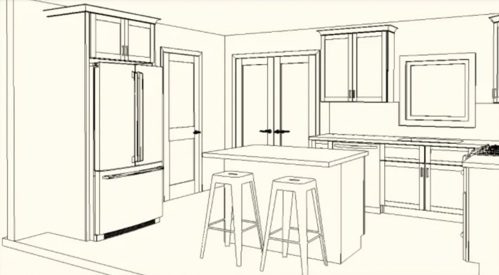 Contoh desain corel lemari kitchen set